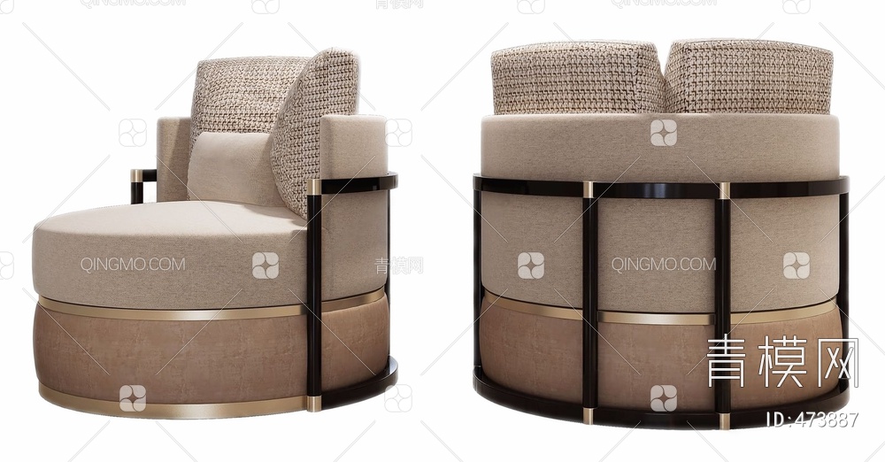 葡萄牙 Frato interiors 单人沙发3D模型下载【ID:473887】