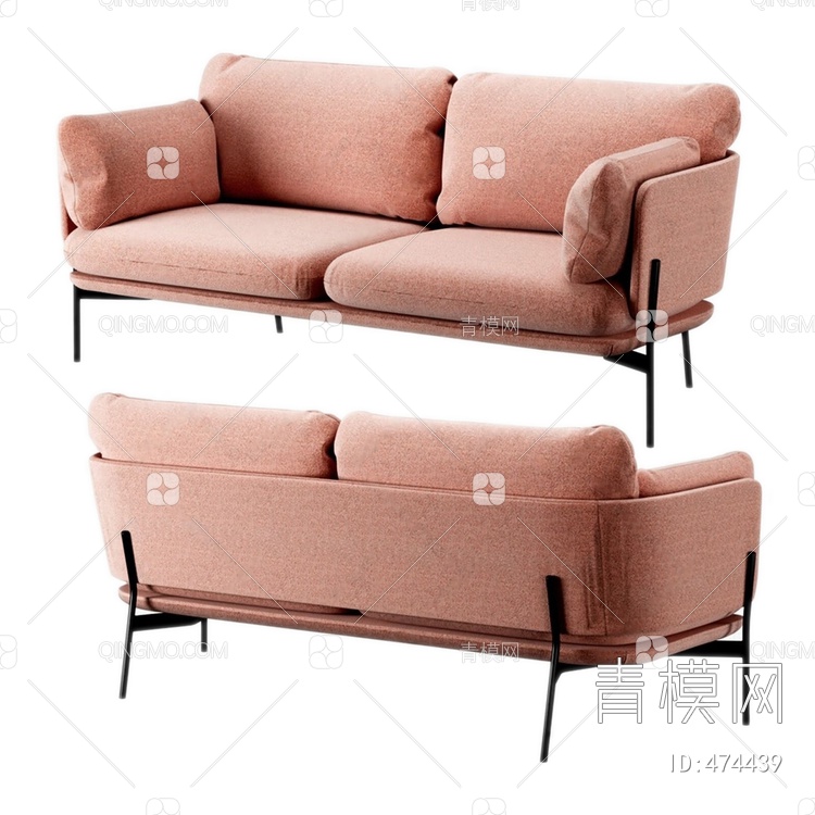 双人沙发3D模型下载【ID:474439】