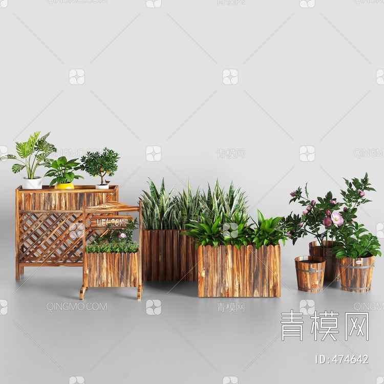 植物花箱3D模型下载【ID:474642】