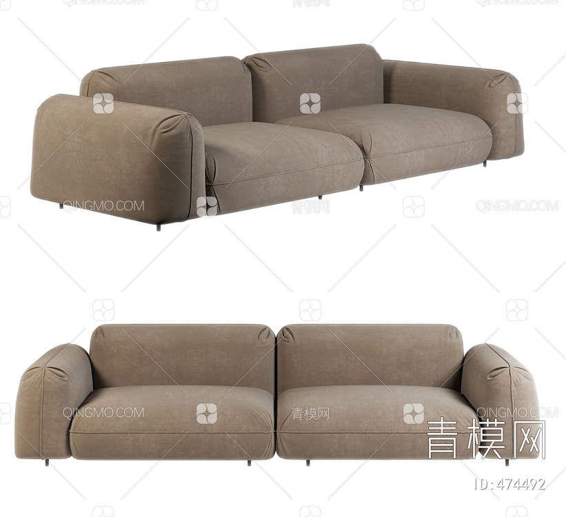 意大利 Arflex 布艺双人沙发3D模型下载【ID:474492】