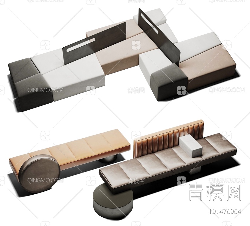组合长凳3D模型下载【ID:476054】