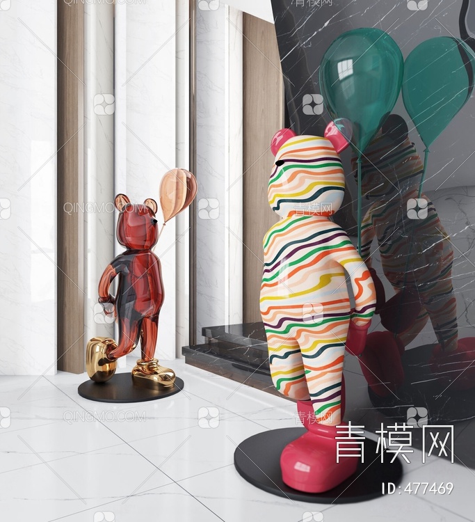 小熊雕塑摆件3D模型下载【ID:477469】