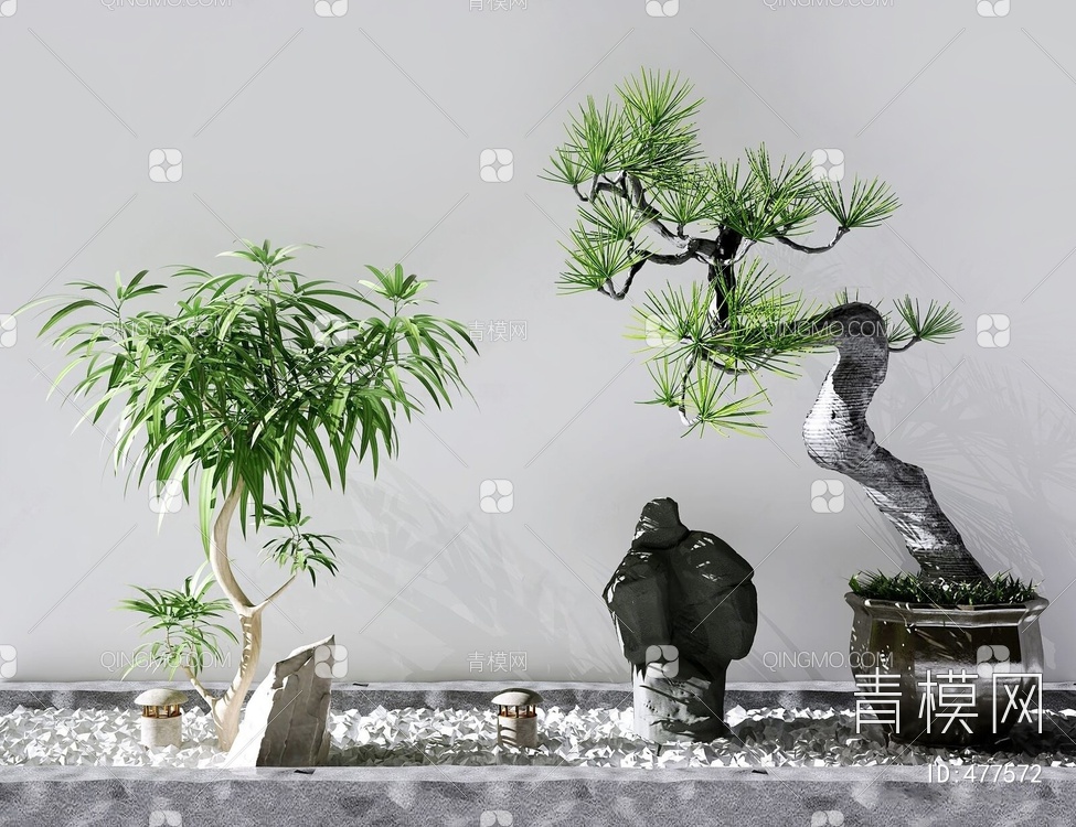 景观植物盆栽3D模型下载【ID:477572】