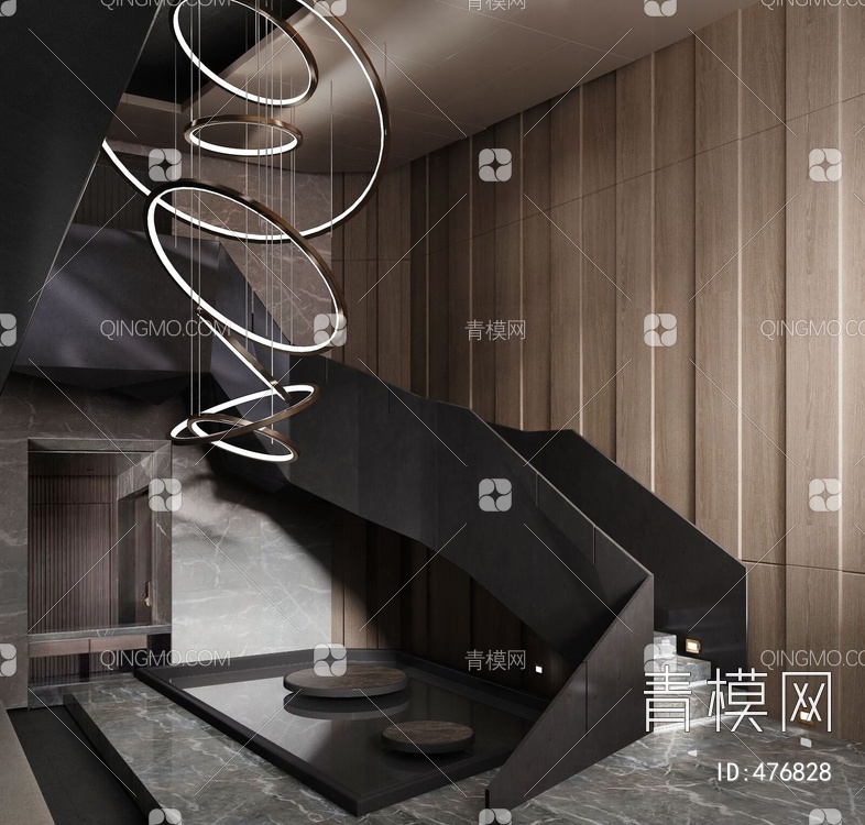 楼梯间吊灯组合3D模型下载【ID:476828】