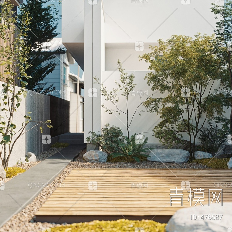 屋顶露台花园3D模型下载【ID:478587】