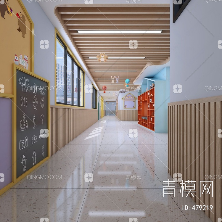 儿童教室走廊3D模型下载【ID:479219】