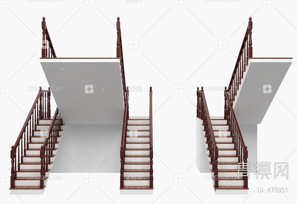 楼梯组合3D模型下载【ID:478851】