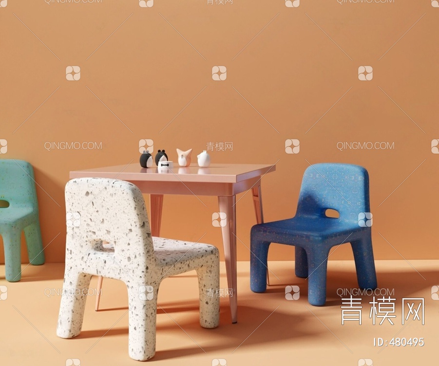 Norchair 凳儿童桌/儿童椅3D模型下载【ID:480495】