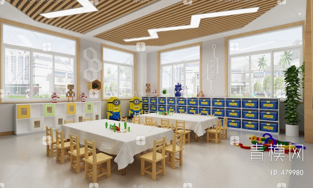 儿童幼儿园教室3D模型下载【ID:479980】