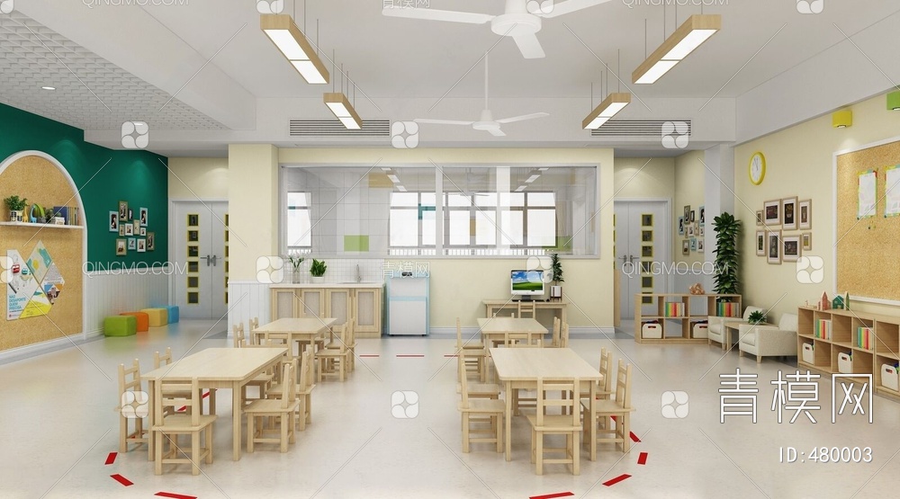 儿童幼儿园教室3D模型下载【ID:480003】