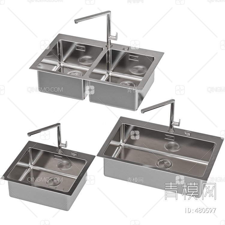 洗菜盆水槽3D模型下载【ID:480597】