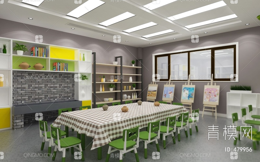 儿童幼儿园教室3D模型下载【ID:479956】
