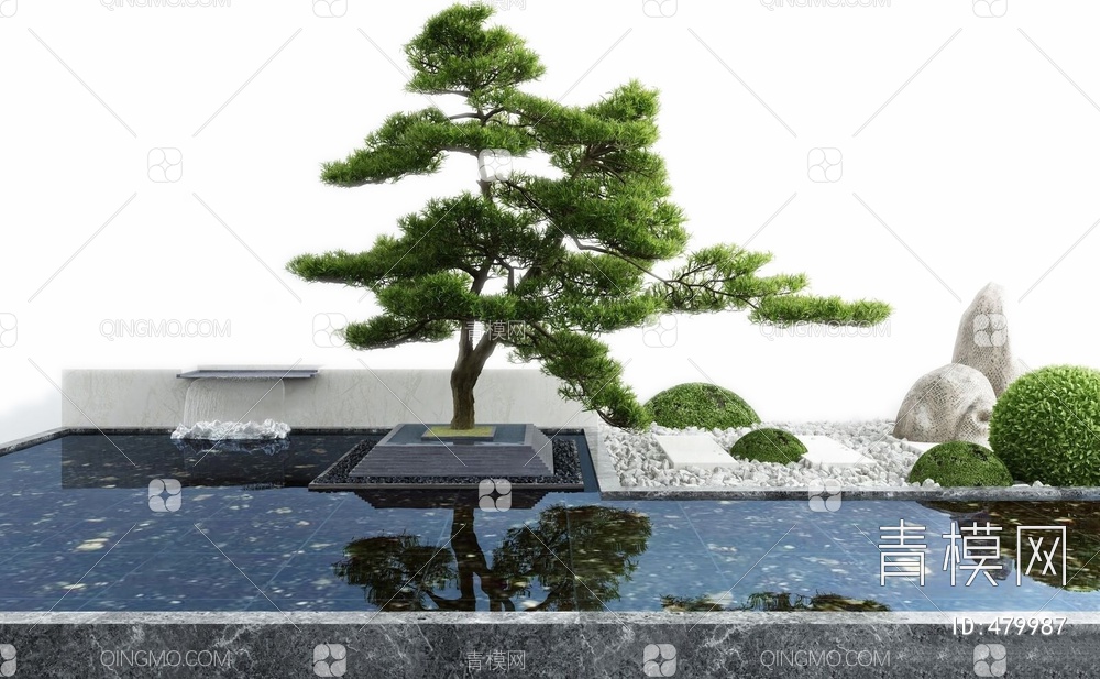庭院水景小品流水喷泉3D模型下载【ID:479987】