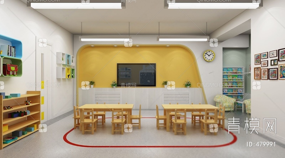 儿童幼儿园教室3D模型下载【ID:479991】