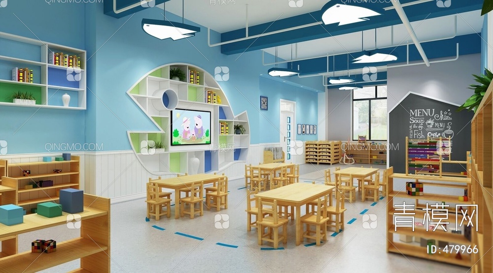 儿童幼儿园教室3D模型下载【ID:479966】