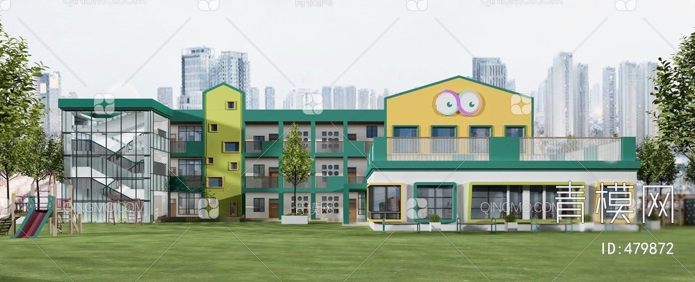 幼儿园建筑外观3D模型下载【ID:479872】