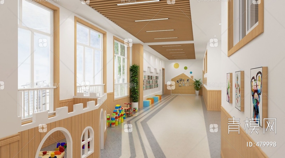 儿童幼儿园走廊3D模型下载【ID:479998】