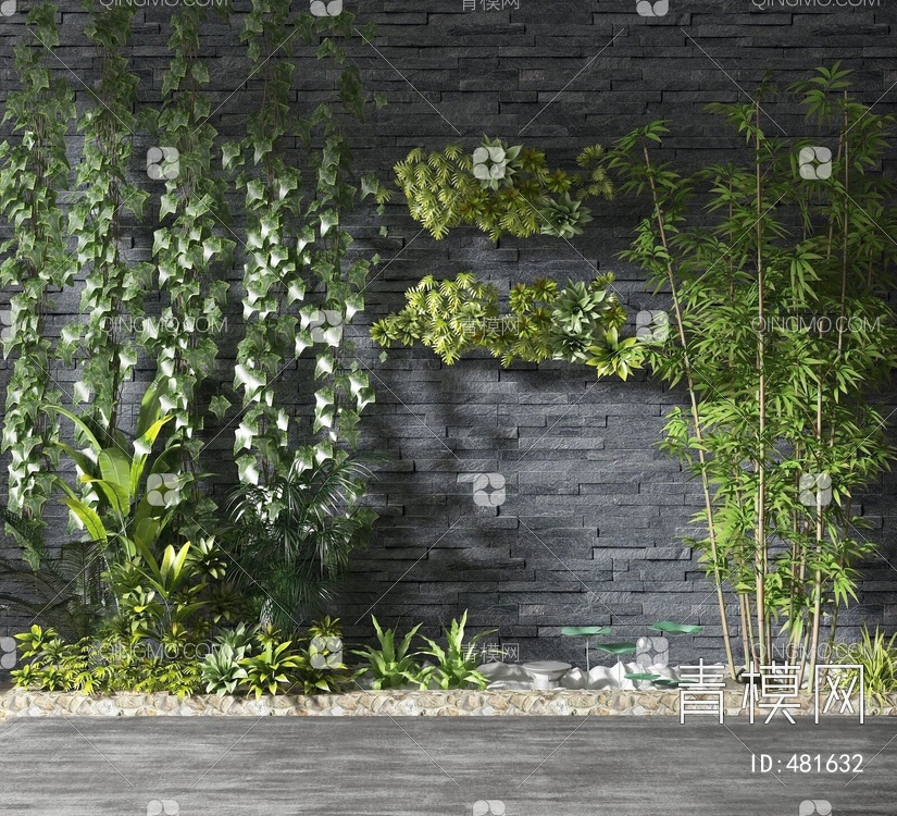 植物墙3D模型下载【ID:481632】