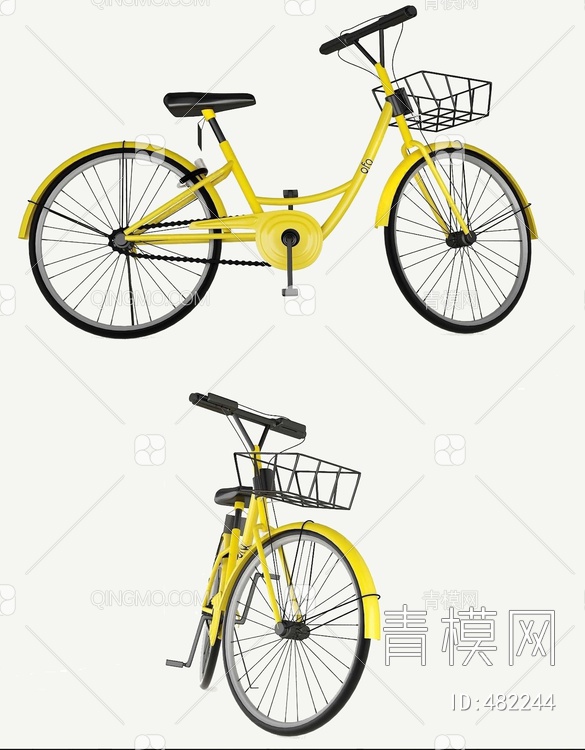 ofo小黄车 器材 单车 自行车 共享单车 OFO单车3D模型下载【ID:482244】