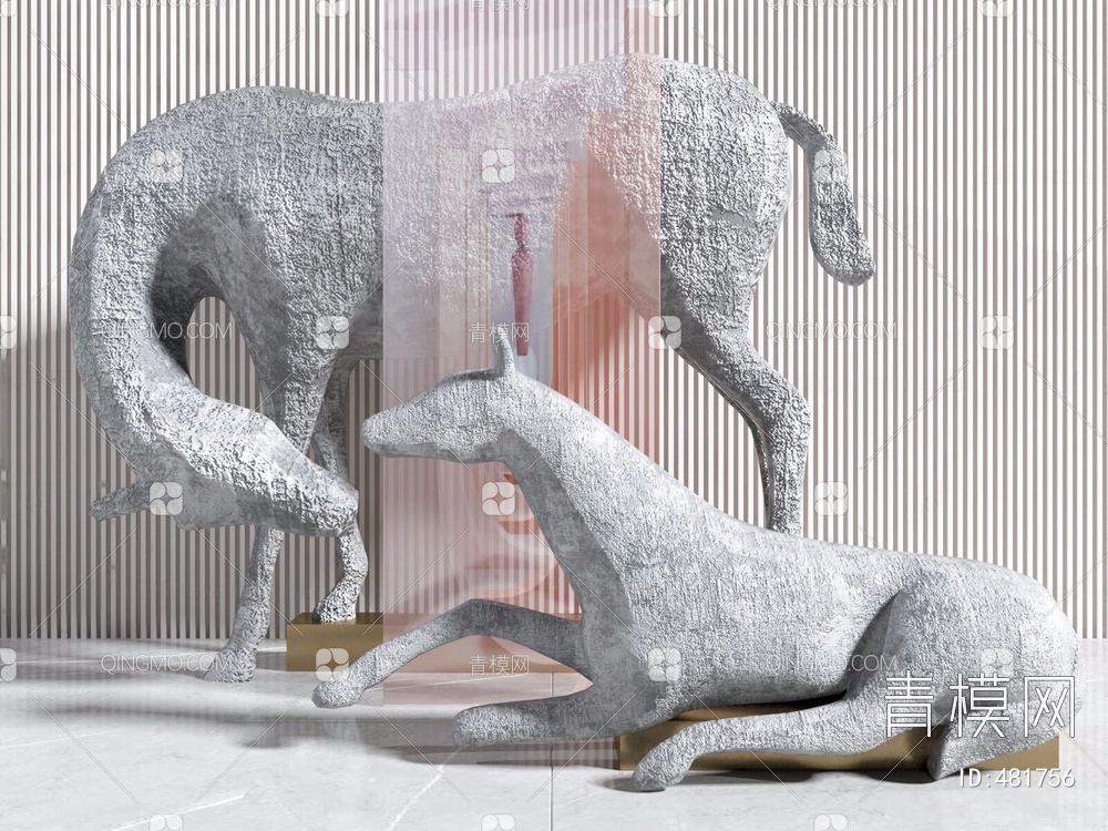 马雕塑摆件3D模型下载【ID:481756】