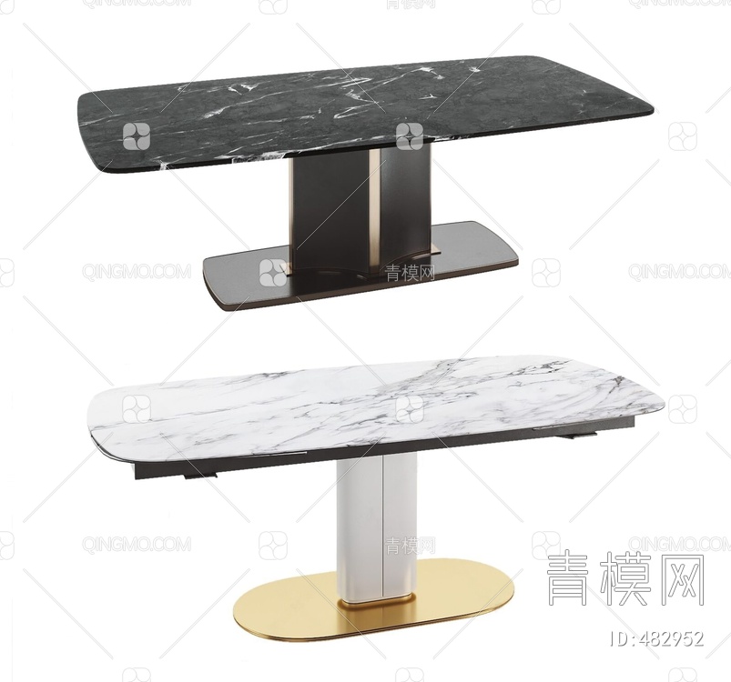 意式大理石餐桌3D模型下载【ID:482952】