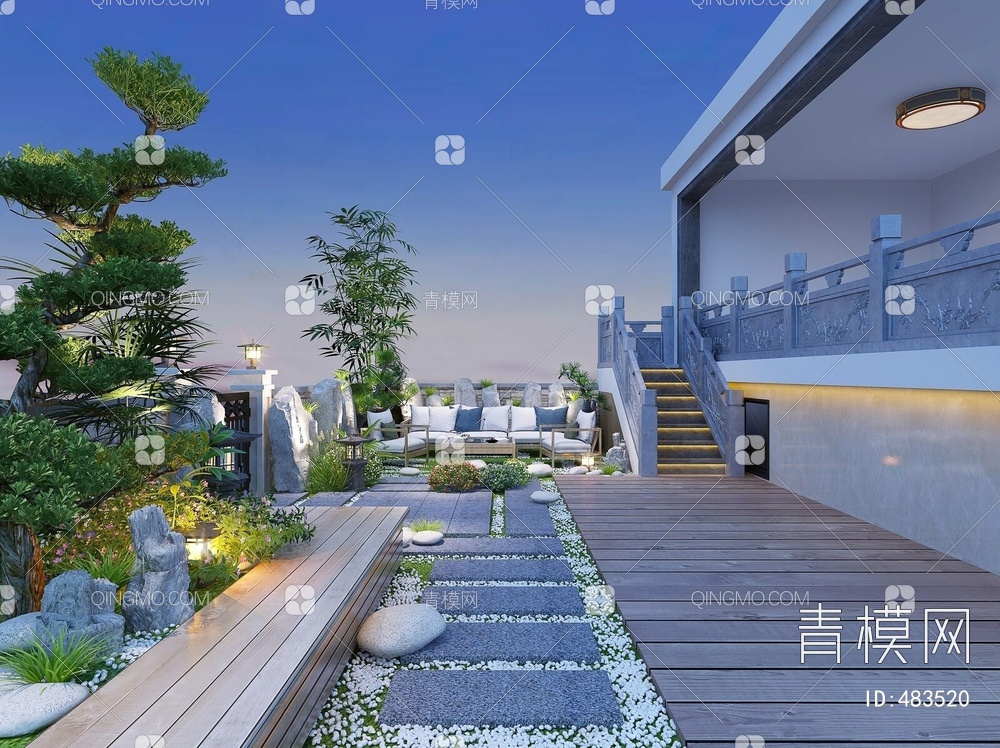 庭院花园3D模型下载【ID:483520】