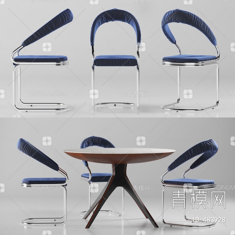 桌椅组合3D模型下载【ID:483928】