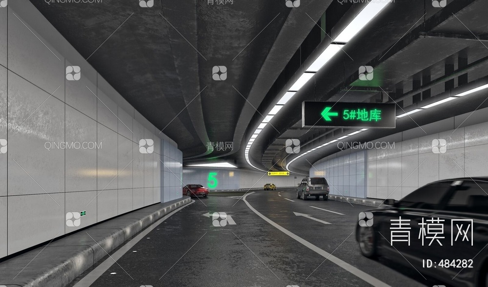 地下车道隧道3D模型下载【ID:484282】