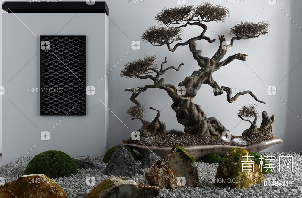 庭院景观小品枯山水石3D模型下载【ID:484217】