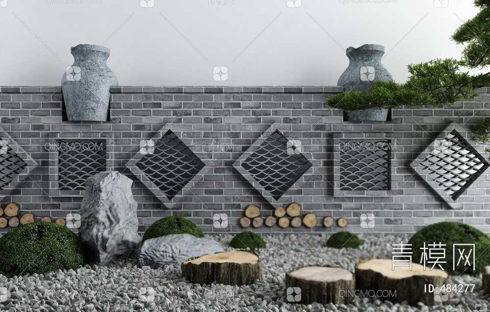 庭院景观3D模型下载【ID:484277】