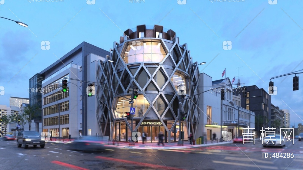 欧洲城市商业街景3D模型下载【ID:484286】