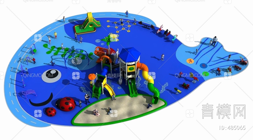 儿童游乐场公园活动广场3D模型下载【ID:485065】