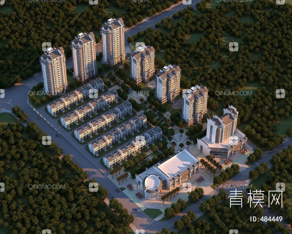住宅小区3D模型下载【ID:484449】