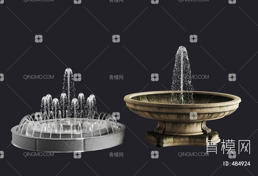 喷泉水景3D模型下载【ID:484924】