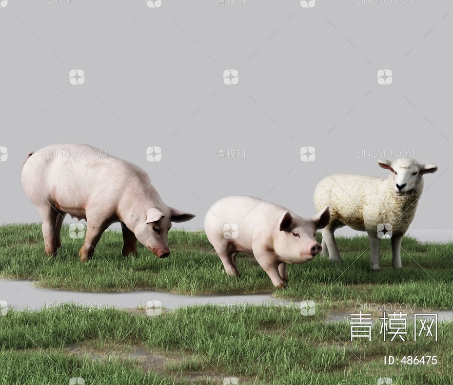 猪羊3D模型下载【ID:486475】
