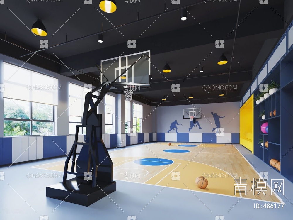室内篮球训练中心3D模型下载【ID:486177】