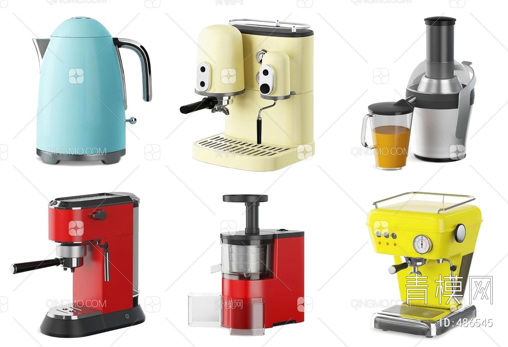 家用电器水壶咖啡机榨汁机3D模型下载【ID:486545】