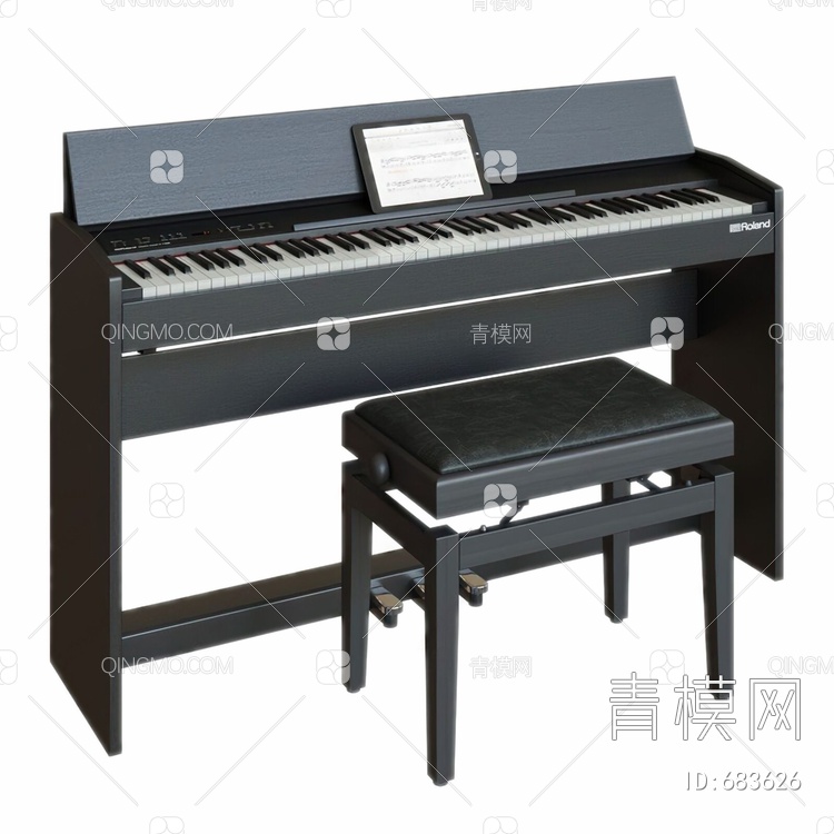 钢琴3D模型下载【ID:683626】