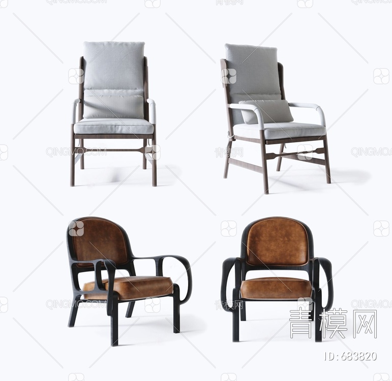 单椅3D模型下载【ID:683820】