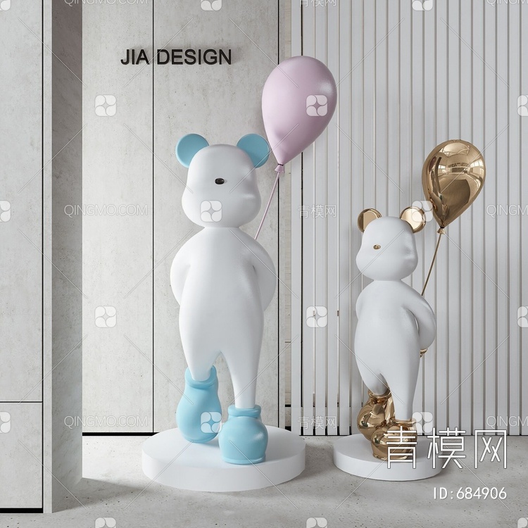 小熊气球雕塑3D模型下载【ID:684906】