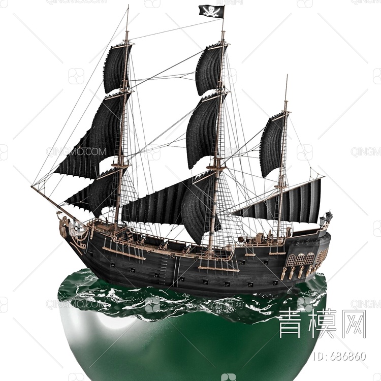 帆船摆件3D模型下载【ID:686860】