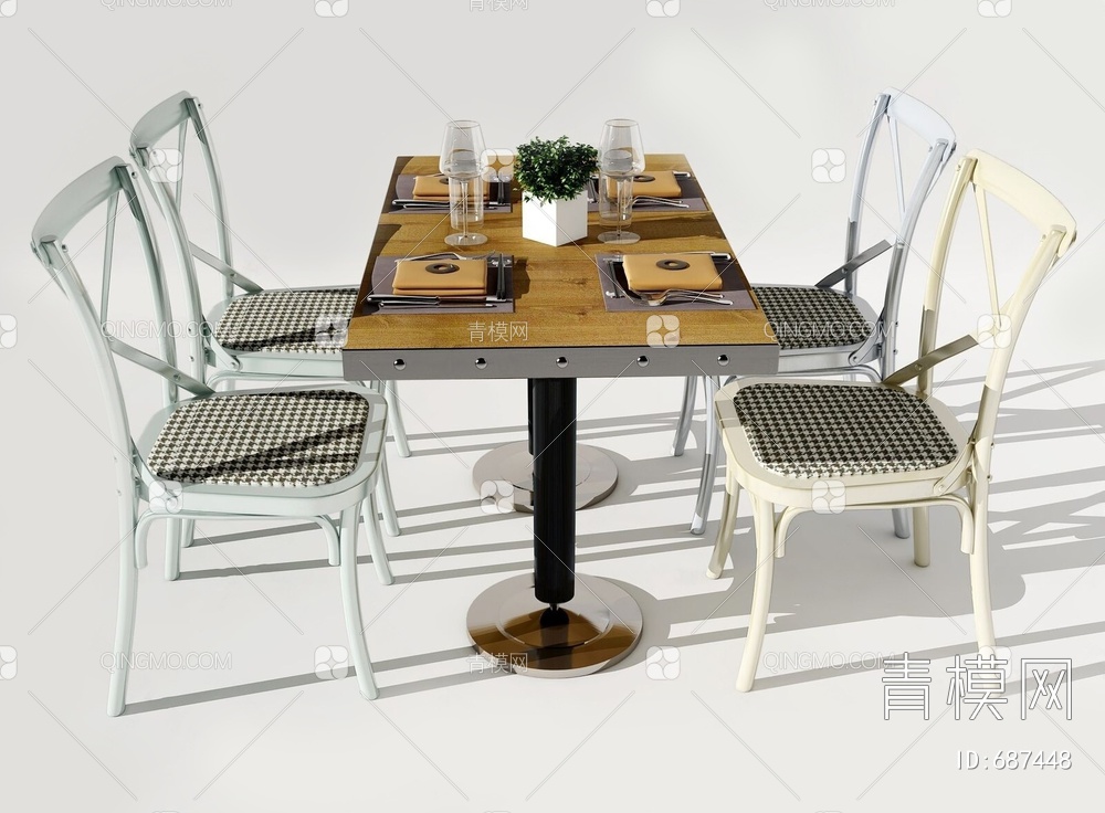 餐桌椅3D模型下载【ID:687448】