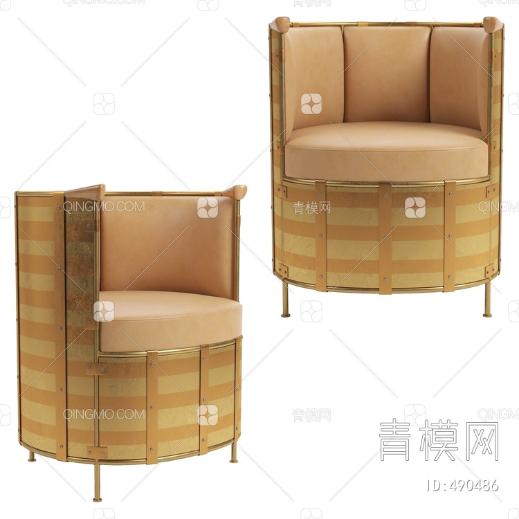 单人沙发3D模型下载【ID:490486】