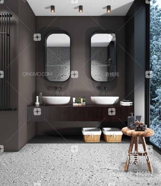 卫生间家具组合3D模型下载【ID:490892】