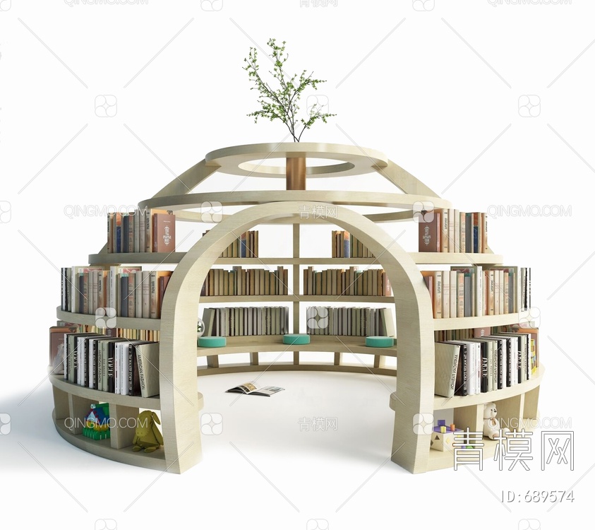 儿童阅读区书架3D模型下载【ID:689574】