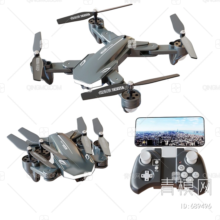 航拍无人机3D模型下载【ID:689496】