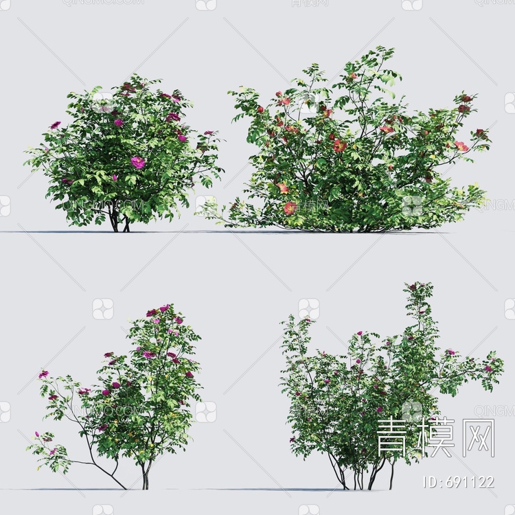 玫瑰花树3D模型下载【ID:691122】