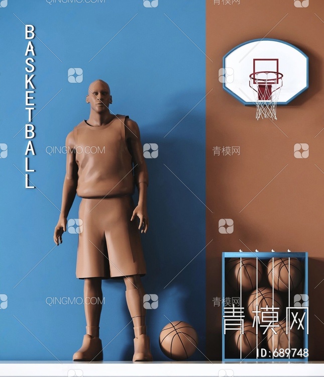 篮球主题乔丹雕塑装饰摆件3D模型下载【ID:689748】