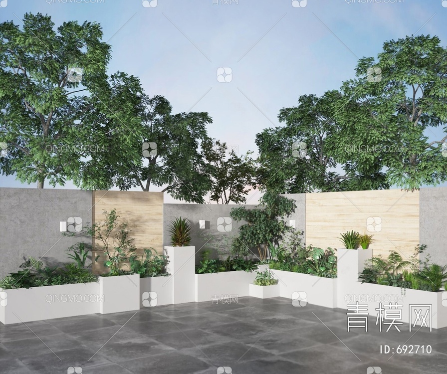 庭院景观植物堆3D模型下载【ID:692710】
