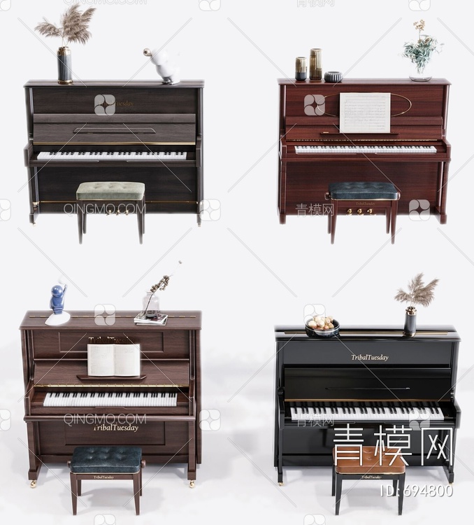 钢琴组合3D模型下载【ID:694800】